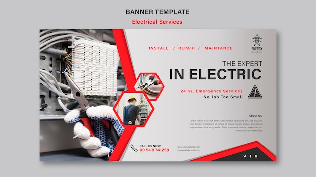 Free Psd Electrical Services Banner Style 9759