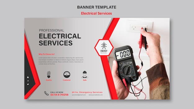 Free PSD | Electrical services banner template