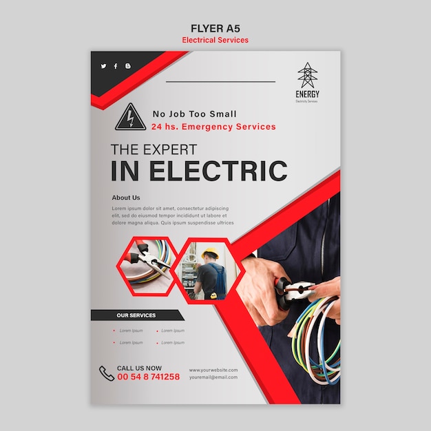 Free PSD | Electrical services flyer style