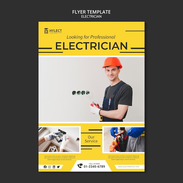 Free Psd Electrician Flyer Template