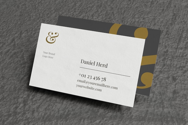 Download Elegant business card mockup in grey carpet | Premium PSD File