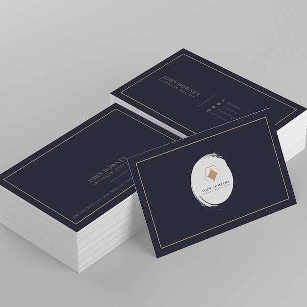 Download Elegant business card mockup with two stacks | Premium PSD ...