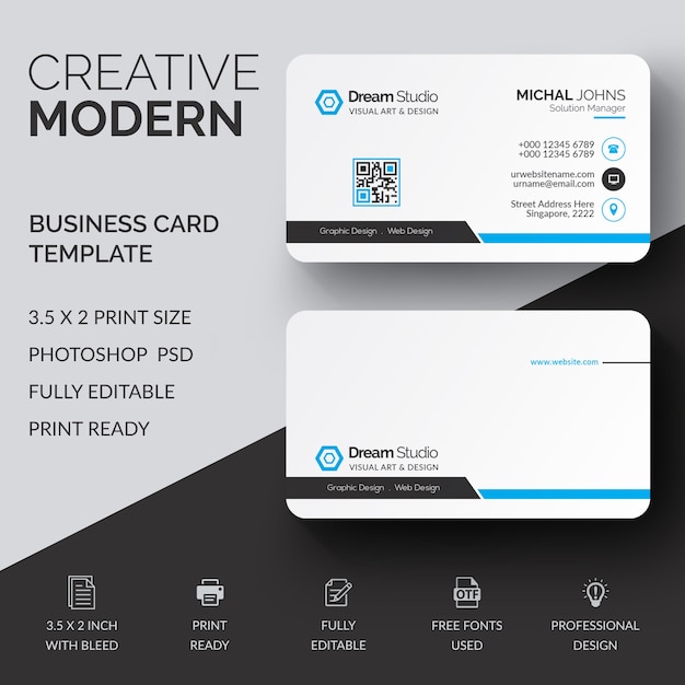 Elegant business card mockup PSD file | Premium Download