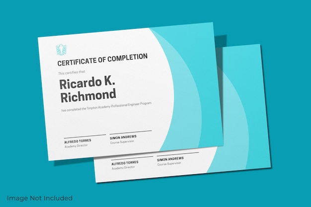 Download Premium PSD | Elegant certificate mockup design isolated