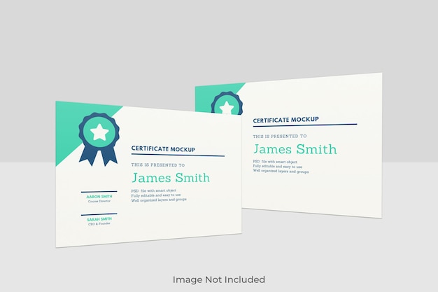 Download Premium PSD | Elegant certificate mockup design