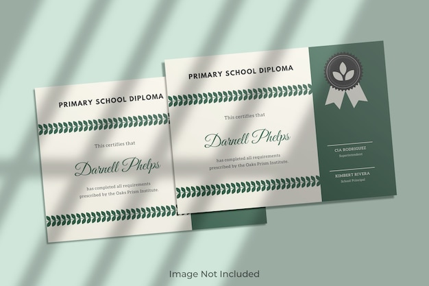 Download Premium PSD | Elegant certificate mockup with shadow