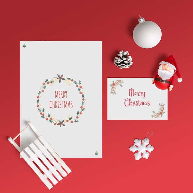 Download Elegant christmas card mockup PSD file | Free Download