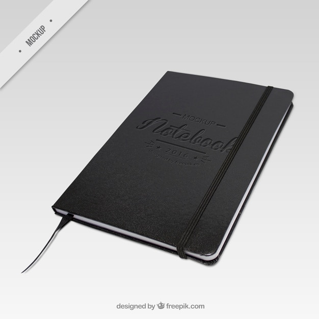 Download Free PSD | Elegant dark notebook mockup