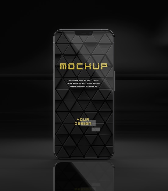 Download Free PSD | Elegant glossy dark smartphone mock-up design