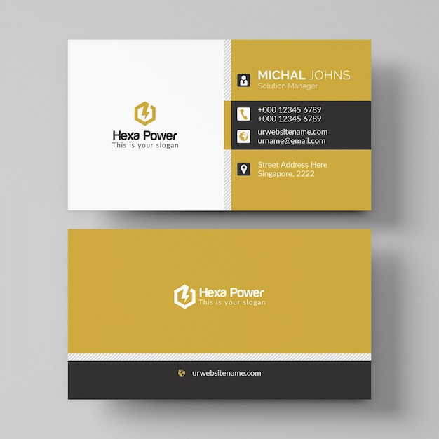 Download Elegant golden business card mockup | Premium PSD File