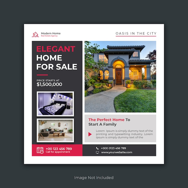 Elegant Home For Sale Post | Premium PSD File