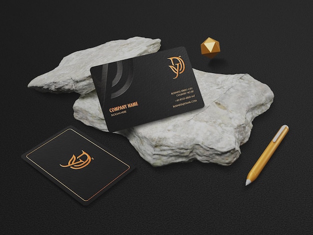  Elegant horizontal business card for branding identity mockup
