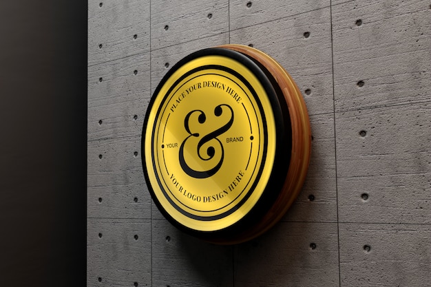 Download Elegant logo mockup on concrete wall | Premium PSD File