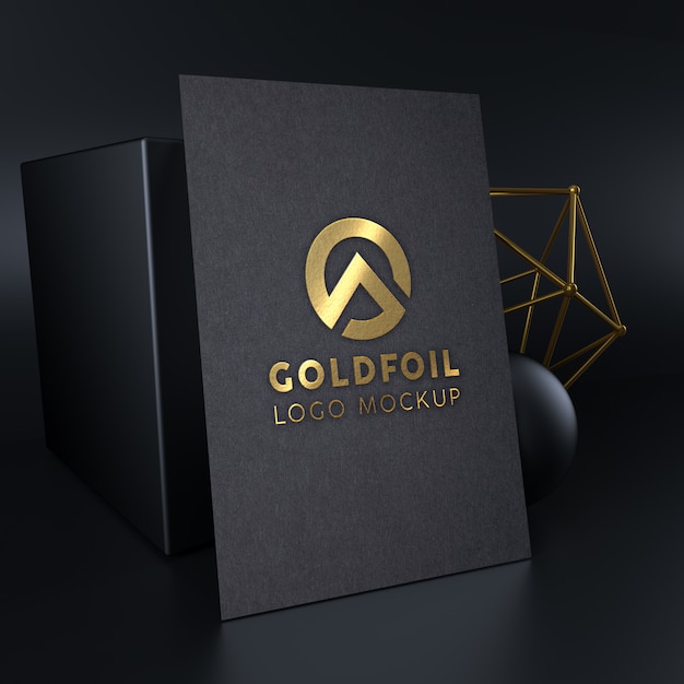 Premium PSD | Logo Mockup Elegant Embossed On Wall