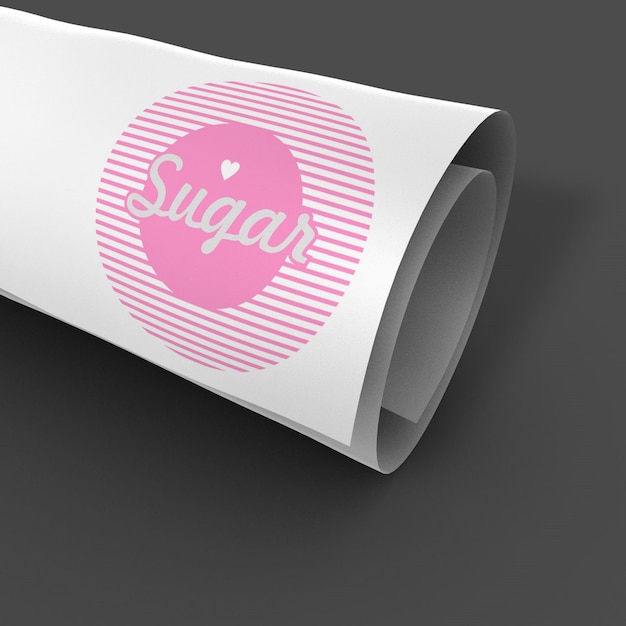 Download Elegant and simple curled paper logo mockup | Premium PSD File