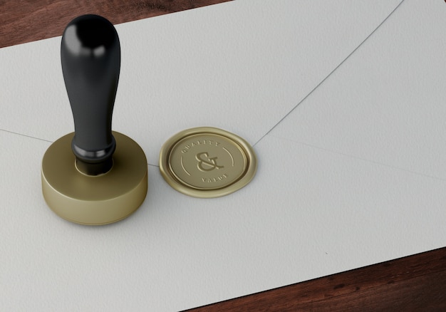 Free PSD | Elegant stamp or badge mockup