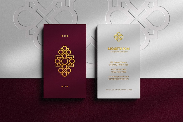 Download Premium PSD | Elegant vertical business card with embossed ...