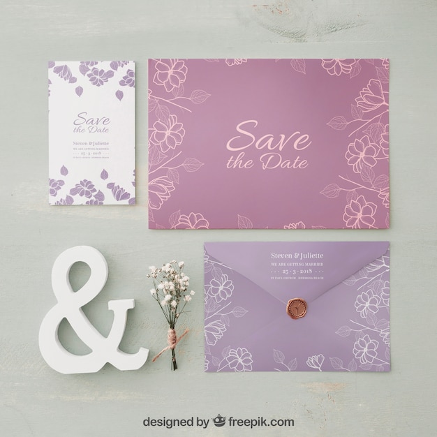 Download Elegant wedding invitation mockup PSD file | Free Download