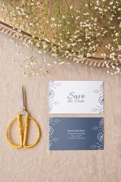 Download Free PSD | Elegant wedding invitation mockup