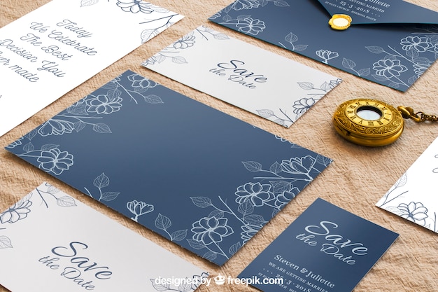 Elegant wedding invitation mockup | Free PSD File