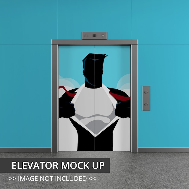 Elevator mock up, closed door | Premium PSD File