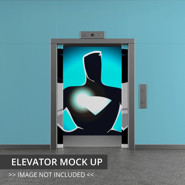 Download Premium PSD | Elevator mock up - full open door