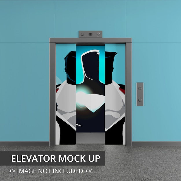Download Elevator mock up, half open door | Premium PSD File