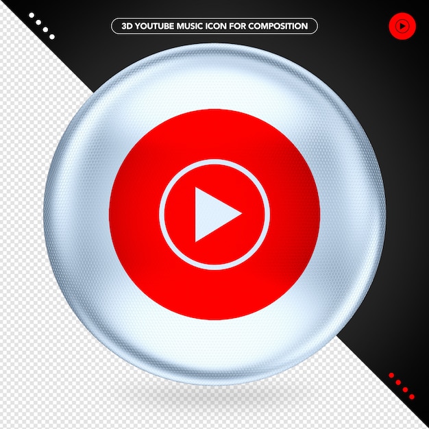 Premium Psd Ellipse White 3d Youtube Music Logo