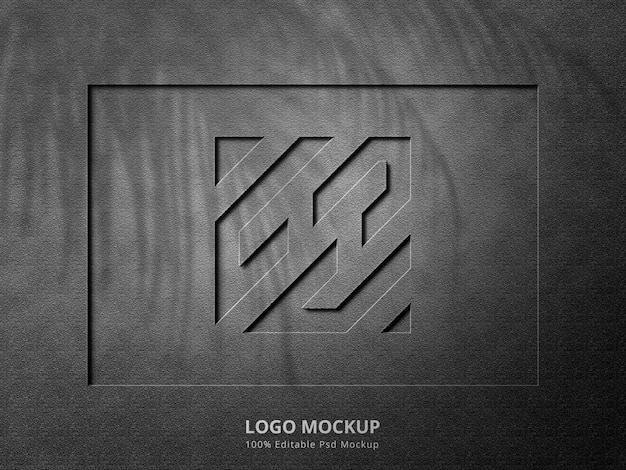 Premium PSD | Emboss And Deboss Logo Mockup On Dark Background