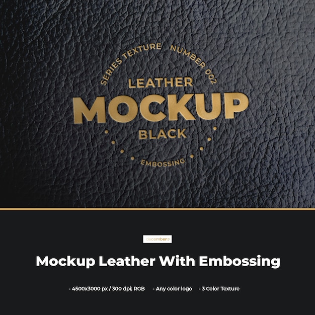 Download Premium PSD | Embossed black leather logo mockups