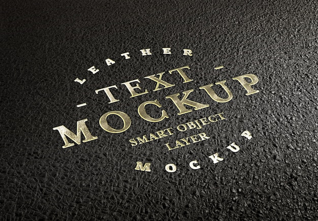 Download Embossed golden text effect on black leather mockup PSD file | Premium Download