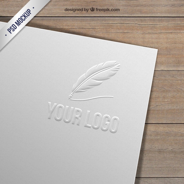 Download Premium Psd Embossed Logo On Paper PSD Mockup Templates