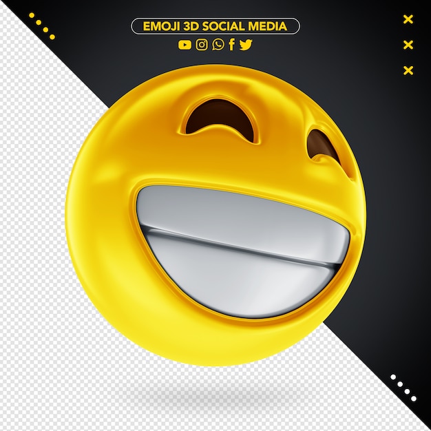 Emoji 3d social media cheerful smile for composition | Premium PSD File