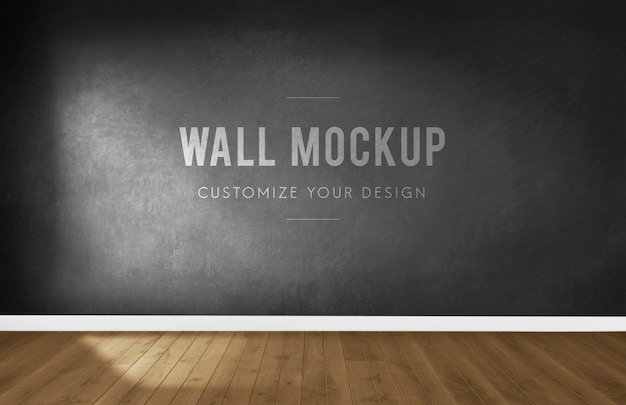 Free Psd Empty Room With A Dark Gray Wall Mockup