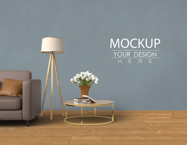 Empty Room Wall Mockup Psd Modern Interior Design