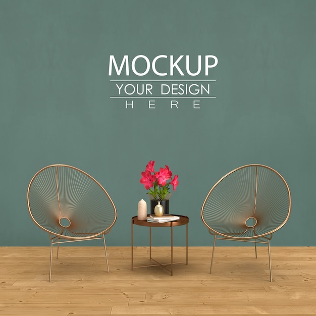 Download Free PSD | Empty wall mock up with home decorating in the ...