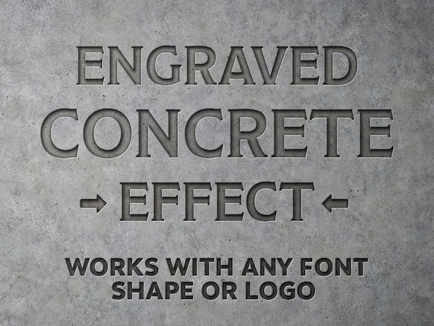 Download Engraved concrete text effect mockup PSD file | Premium Download