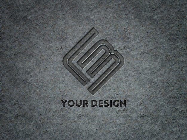 Download Engraved logo on metal plate mockup | Premium PSD File