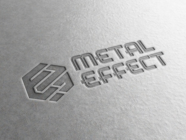 Download Premium PSD | Engraved logo on metal plate mockup