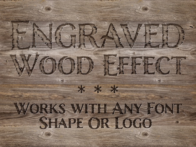 Download Engraved wood text effect mockup | Premium PSD File PSD Mockup Templates