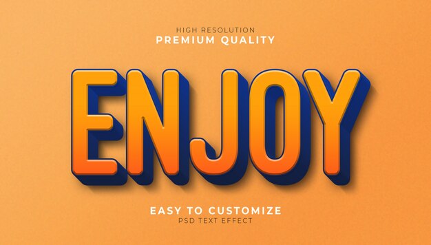 Download Free Enjoy Orange 3d Navy Blue Text Effect Premium Psd File Use our free logo maker to create a logo and build your brand. Put your logo on business cards, promotional products, or your website for brand visibility.