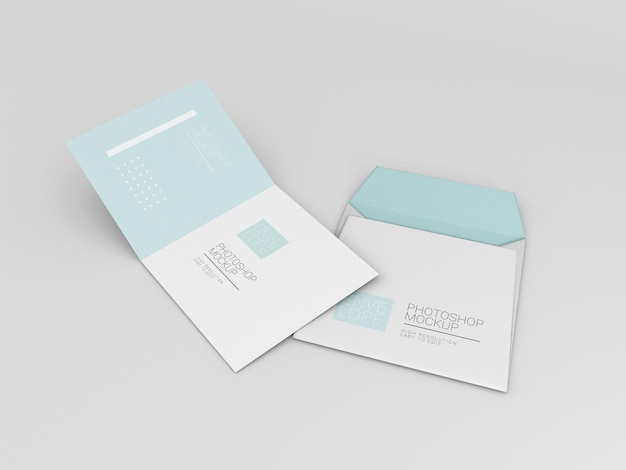 Download Free Psd Envelope Mockup With Square Paper