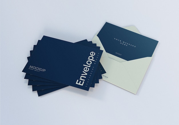 Download Envelope stacking mockup | Premium PSD File