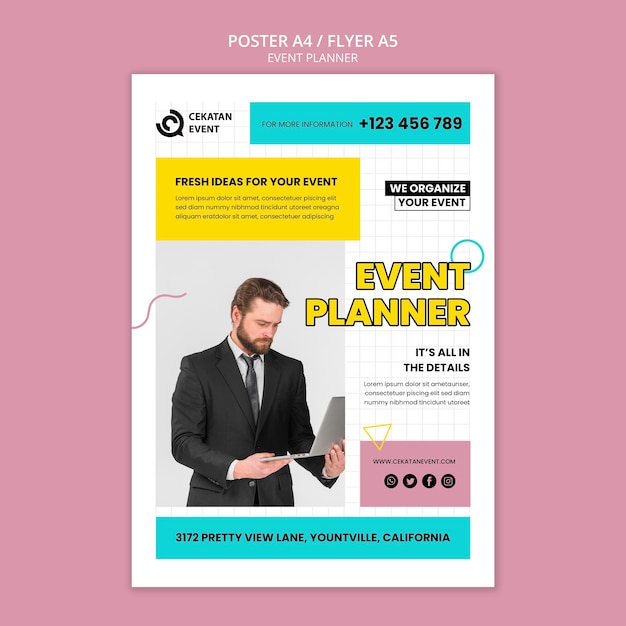 Free PSD | Event planner poster template