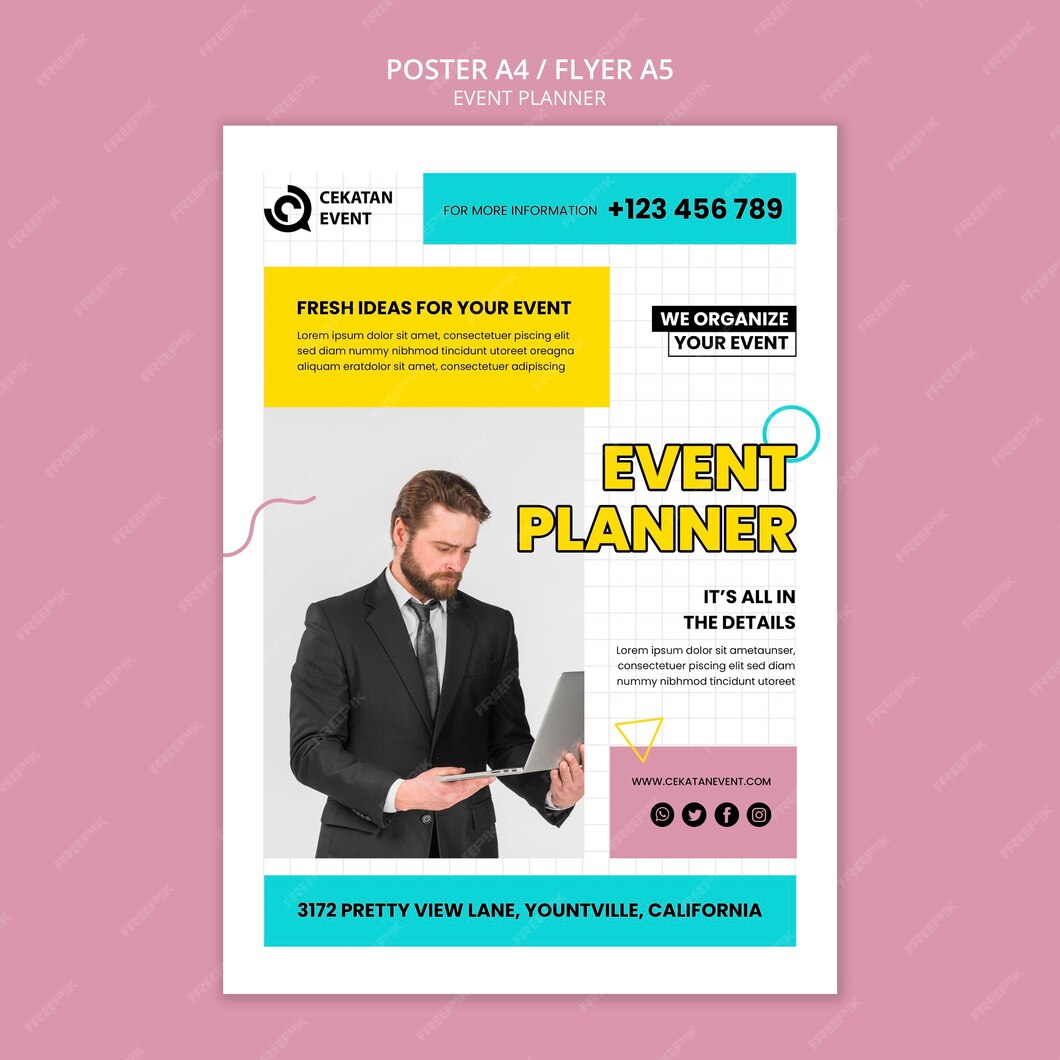 Free PSD | Event planner poster template