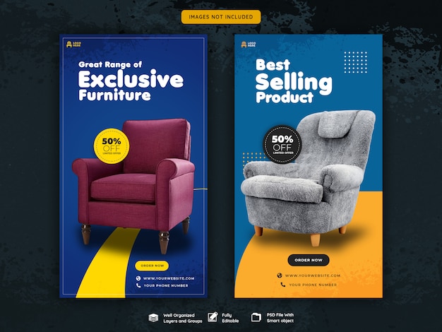 Exclusive furniture sale instagram stories Premium Psd