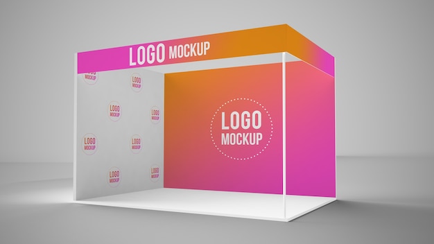 Premium PSD | Exhibition booth 3d mockup isolated