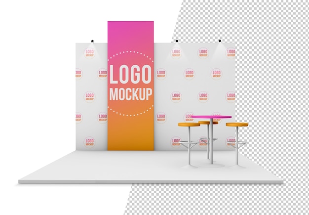 Premium PSD | Exhibition booth mockup isolated