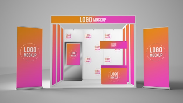 Download Premium PSD | Exhibition booth mockup