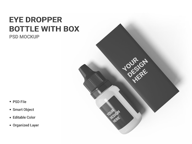 Download Premium Psd Eye Dropper Bottle With Box Mockup Isolated